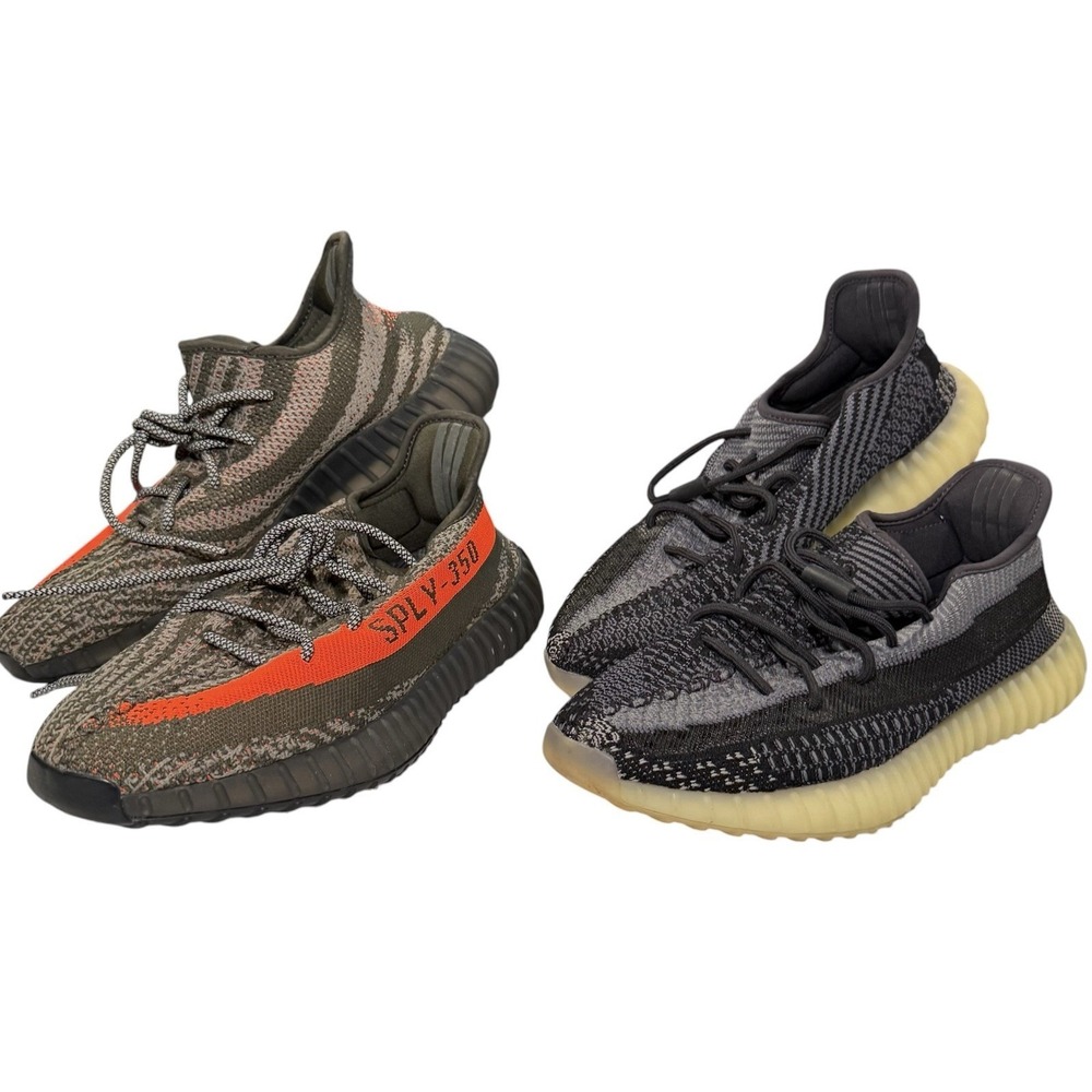 Adidas Yeezy Boost 350 Size 10 - V2 Carbon Beluga HQ7045 & Black Gray FZ5000 Lot